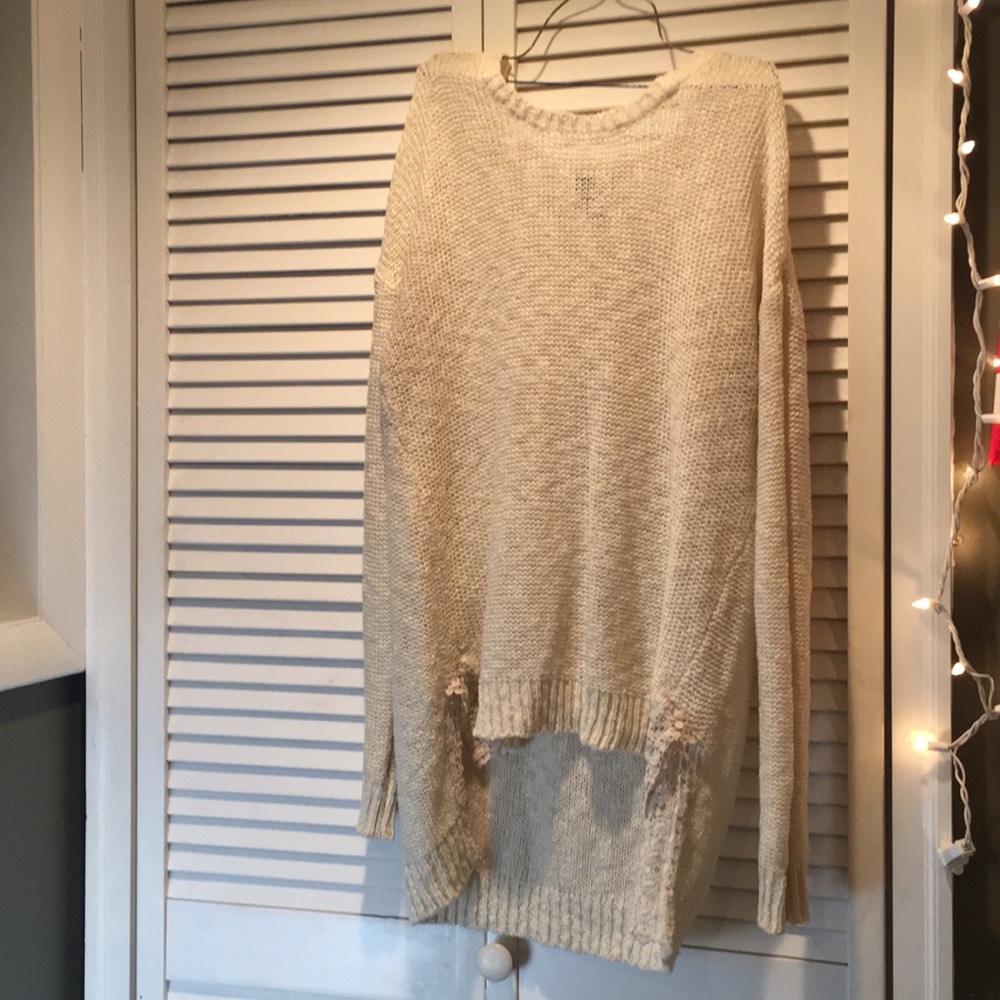 White knit sweater